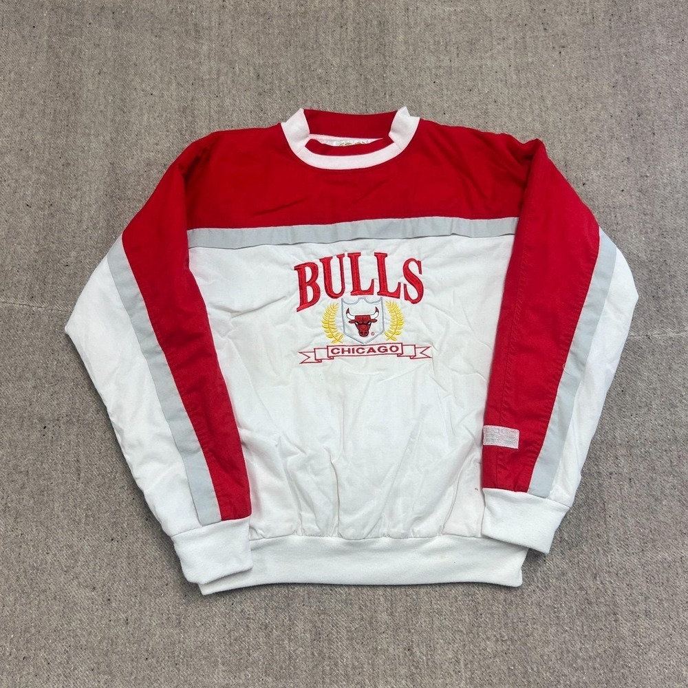 Vintage Chicago Bulls Sweatshirt Mens Large‎ White 1990s Logo 7 NBA